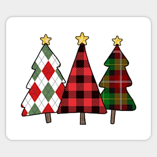 Plaid Christmas Trees Sticker